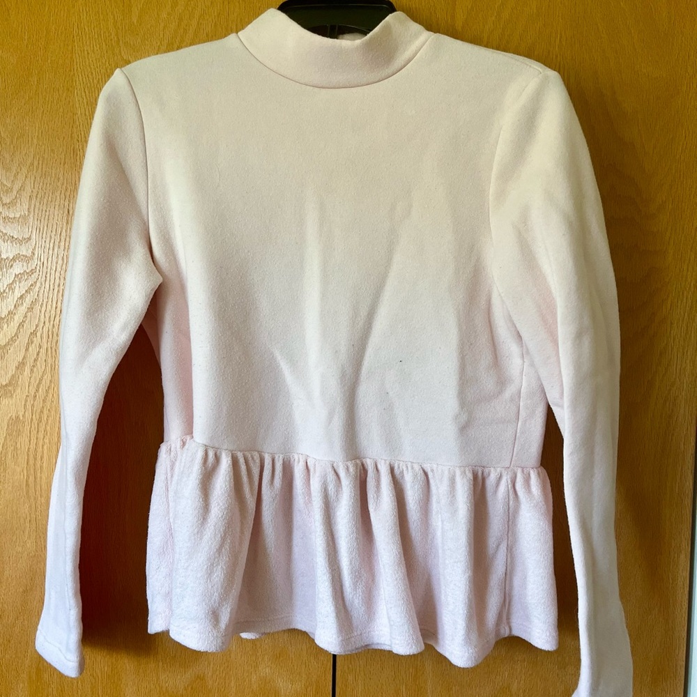 Blush peplum sweatshirt